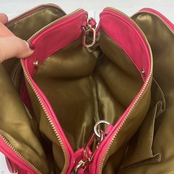 Coach 30092 Madison Embossed Leather Georgie Shoulder Satchel in Pink Ruby - Picture 12 of 16